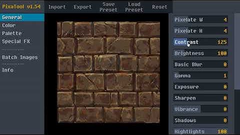 BrickWall Texture - 8Bit / PixelArt conversion style with PixaTool