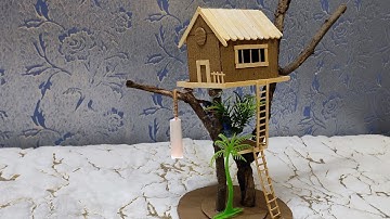 Cardboard and Popsicle Stick Tree House: DIY Step-by-Step Tutorial