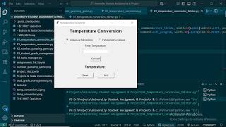 TEMPERATURE CONVERSION USING TKINTER