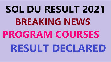 SOL THIRD YEAR PROGRAMME RESULT DECLARED 2021 THIRD YEAR OBE RESULT DECLARED 2021