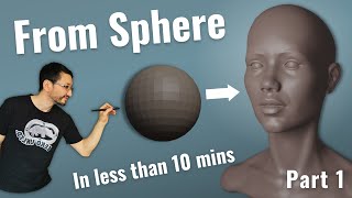 How to Sculpt Wednesday From Sphere in Blender 3.4 - 10 Minutes Tutorial - Part 1 "Head"