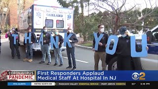 Coronavirus Update: First Responders Applaud Medical Staff At Hospital In NJ