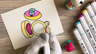 Cozy Makeup Blush Coloring Page Relaxing ASMR Coloring for Kids Adults