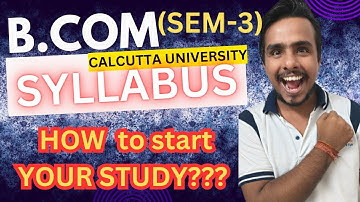B.com 3rd Semester CCF | Syllabus | Subjects | #cu #calcuttauniversity #calcutta_university #bcom