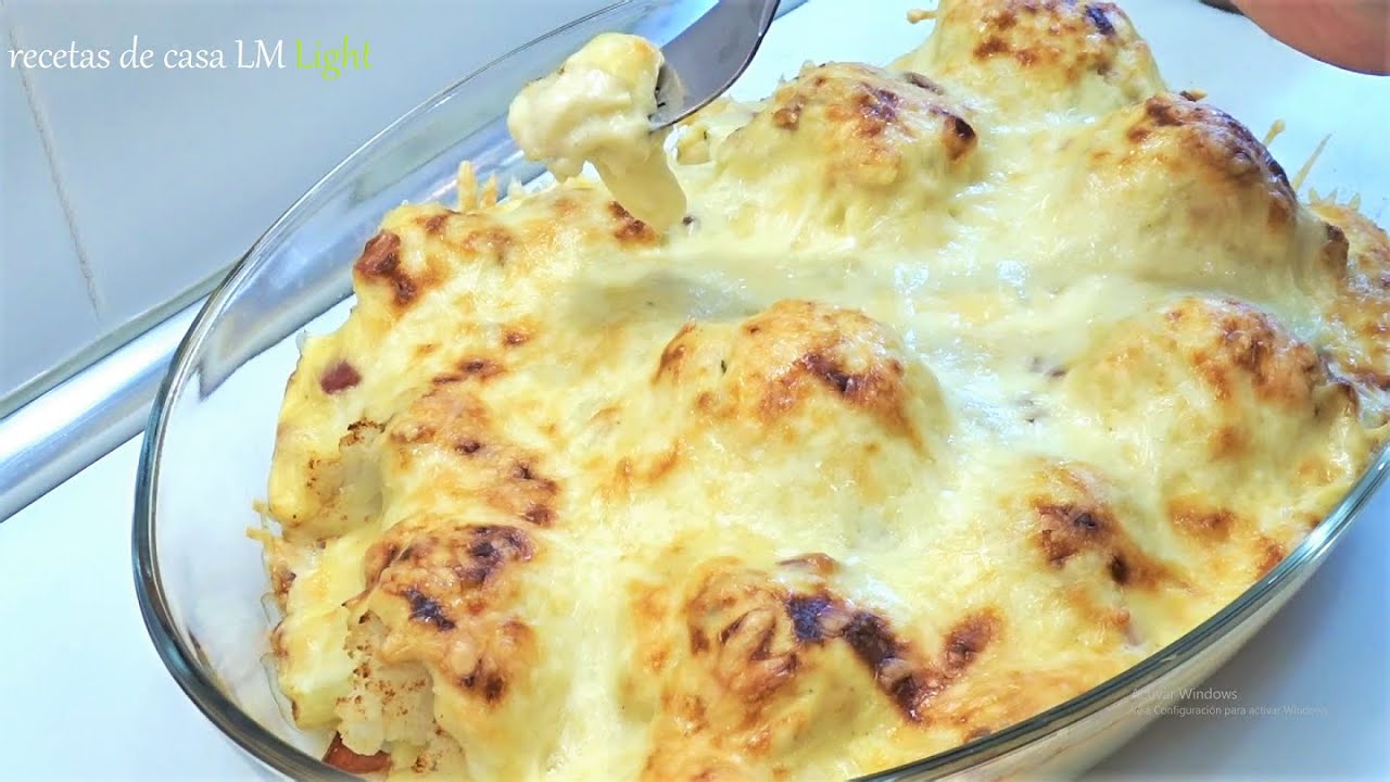 COLIFLOR GRATINADA RECETA SALUDABLE , FÁCIL , RÁPIDA , BUENISIMA Y SIN GLUTEN