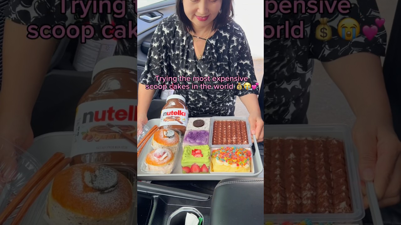 Trying the most expensive scoop cakes in the world… #food #eating #mukbang #dessert #cake