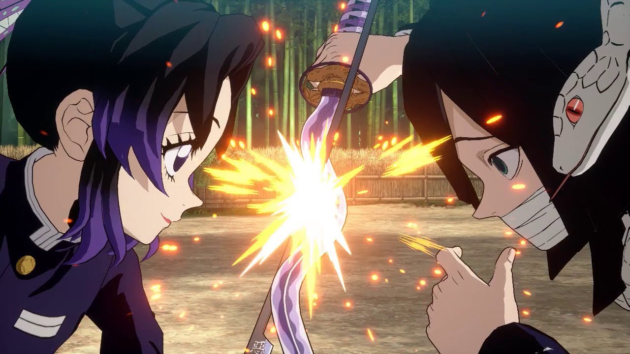 코쵸우 시노부, 토미오카 기유 VS 이구로 오바나이, 칸로지 미츠리 (귀멸의 칼날 히노카미 혈풍담2)