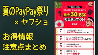 【ヤフショ】夏のPayPay祭り×ヤフーショッピング お得情報と注意点まとめ【倍倍ストア 日曜日】