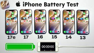 iPhone 17 vs 17e vs 16 vs 15 vs 14 vs 13 Battery Test | iOS 27 Battery Life DRAIN Test