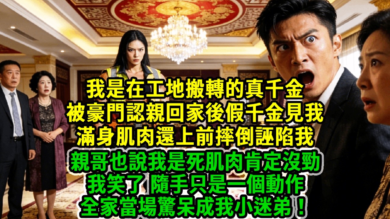 我是在工地搬轉的真千金，被豪門認親回家後假千金見我，滿身肌肉還上前摔倒誣陷我，親哥也說我是死肌肉肯定沒勁，我笑了，隨手只是一個動作，全家當場驚呆成我小迷弟！#風起雲湧 #爽文