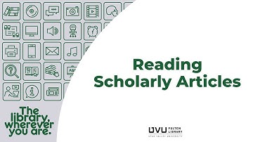Reading Scholarly Articles