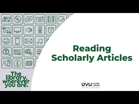 Reading Scholarly Articles