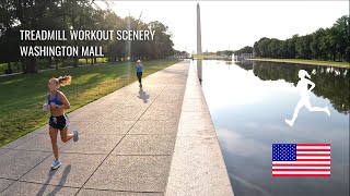Treadmill Workout Scenery | Memorial Run | Virtual Run ASMR | Washington DC USA