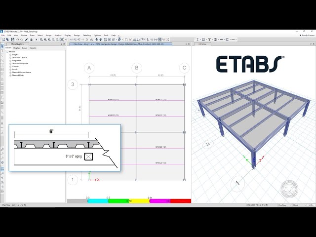 ETABS - 30 Web Openings in Composite Beams: Watch & Learn