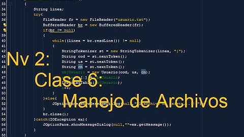 Tutoriales Java - Nv.2 - Metodologia de Programacion: Clase 6: Manejo de archivos