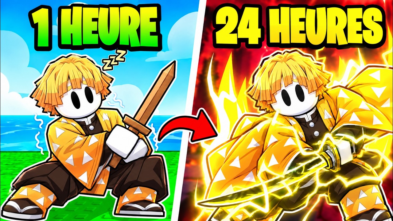 24 HEURES dans la PEAU de ZENITSU (slayer 2)!