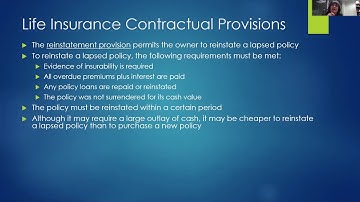 Chapter 12 Life Insurance Contracts Part I   Video Lecture