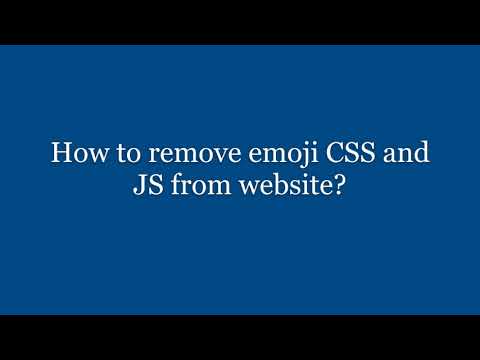 How to remove emoji CSS and JS from website?