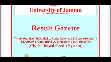 Jammu University 6th semester B A BSc B com Regular candidate Results Out