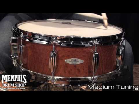 C&C Custom 14 x 5 Maple/Gum Snare Drum - Lacewood Satin