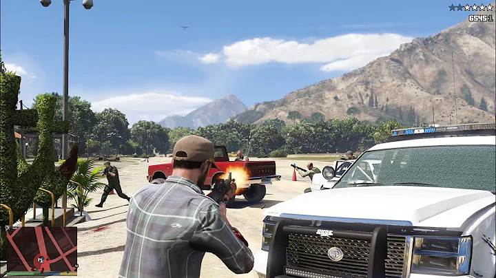 GTA 5 - Trevor's Grapeseed Sheriff Station Shootout + Epic Ten Star Chase Escape [R.D.E 4.1.2]