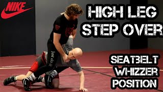 How to High Leg Over for a Takedown in Wrestling - Step Over from the Seatbelt/ Whizzer Position