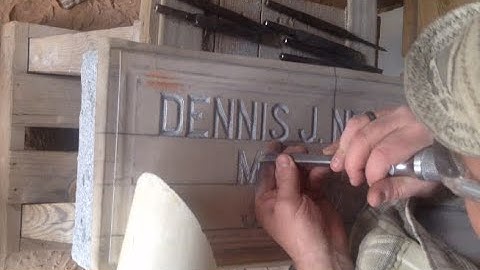 Traditional Stone Finishing Techniques - V-Cut Lettering Granite with Hand Machine & chisel Video 1