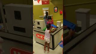 Darlene and Catherine Working at HEB