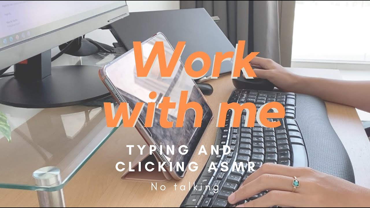 1 hour keyboard typing asmr (no talking) | Work with Minnie 👩🏻‍💻