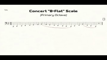 Tuba B-Flat Scale Practice in Half Notes (primary octave)