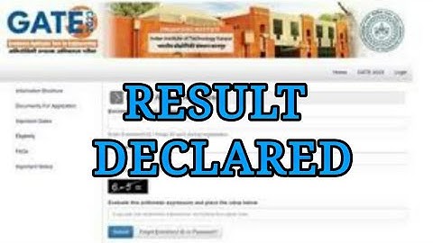 GATE RESULT DECLARED II