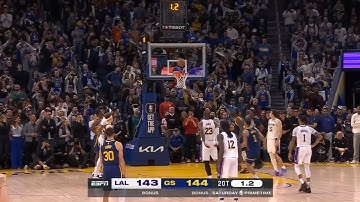 LeBron James hits the game winning free throw after Steph Curry dagger 3 in crazy 2OT