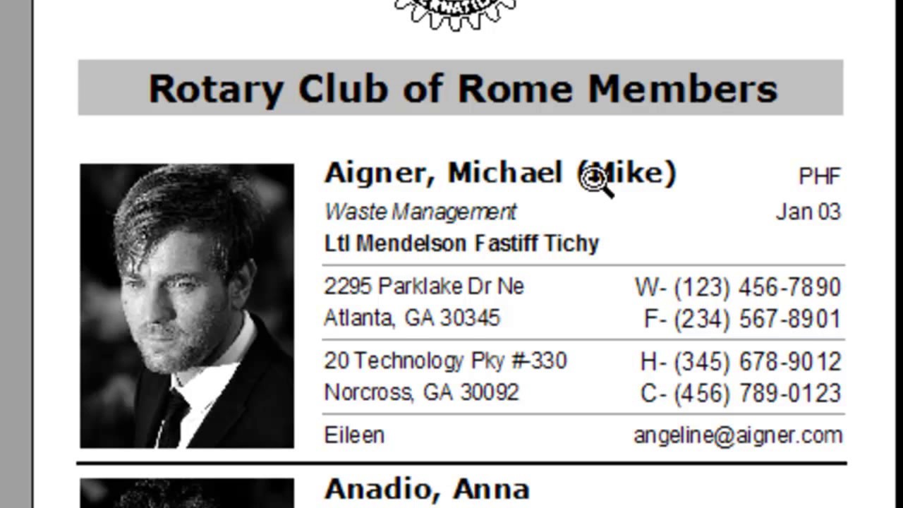 Using Microsoft Access to create member directories