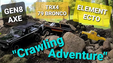 "Crawling Adventure"  redcat GEN8 Axe, Element Ecto, Trx4 79 Bronco on the trail at Crawler County!