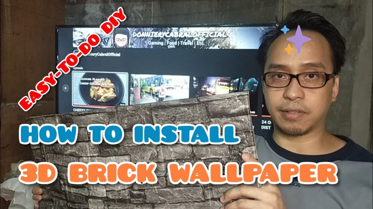 HOW TO INSTALL 3D BRICK WALLPAPER FROM FACEBOOK MARKETPLACE REAL EASY! (DIY Vlog #1)
