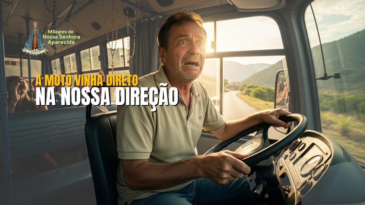 MOTOQUEIRO INVADE CONTRAMÃO, CAUSA PÂNICO MAS NOSSA SENHORA APARECIDA SALVA ROMEIROS DO DESASTRE.