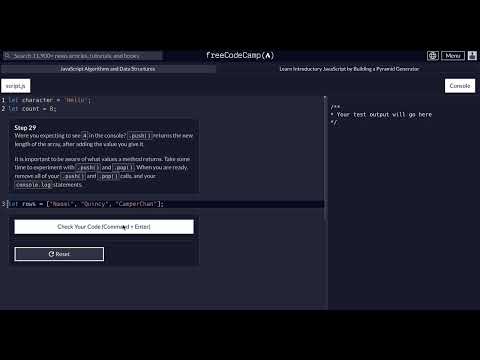 FreeCodeCamp - JavaScript Data Structures and Algorithms  - Step 29 of 118 - Pyramid Generator