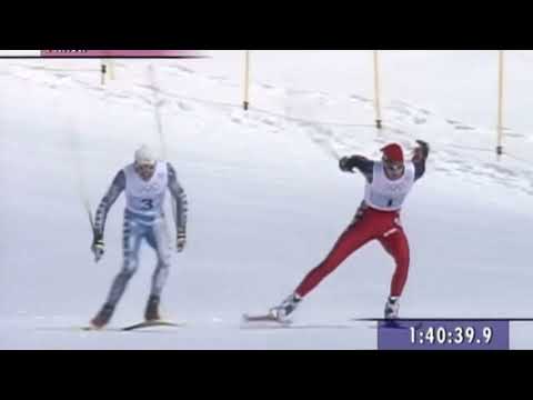 видео: Thomas Alsgaard vs Silvio Fauner Nagano 1998 Olympics Relay