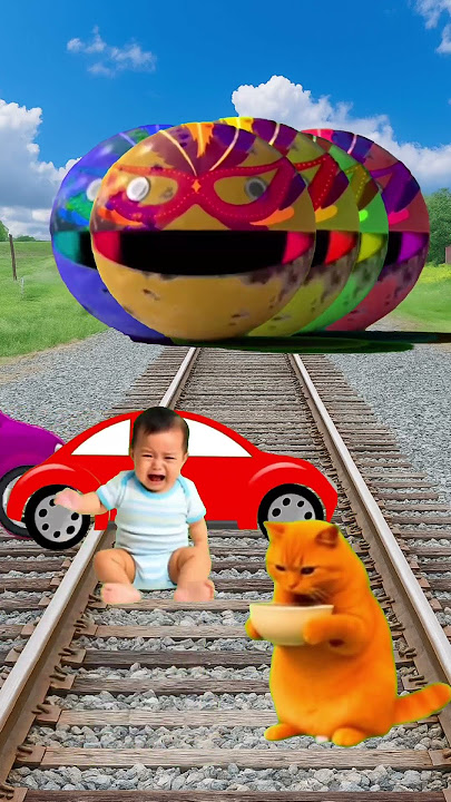 equal dame tu cosita baby different colors कैट vs pac man & train driver tom... #funny