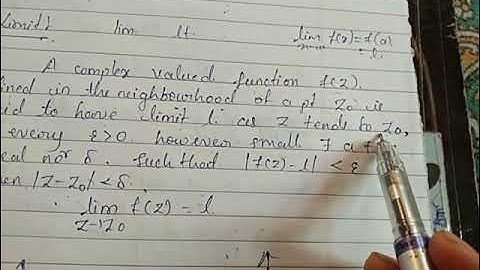 (18MAT41) Complex Analysis :- Limits and continuity