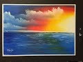 #152. How to paint a rainbow sunset in acrylic