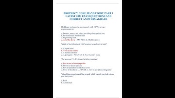 PROPHECY CORE MANDATORY PART 1 LATEST 2023 EXAM QUESTIONS AND CORRECT ANSWERS