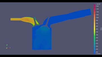 Temperature contour animation of the PFI engine