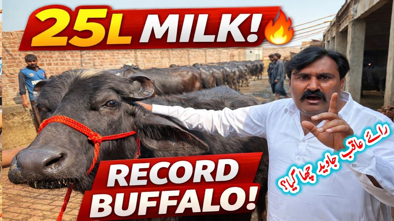 Самая продуктивная молочная буйволица в Пакистане | Полный обзор молочной фермы | Рекордная берем...