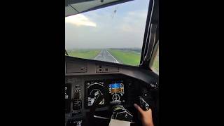 Cockpit POV: Perfect Approach &amp; Smooth Touchdown | Stunning Runway Lights &amp; Precision Landing 🛬