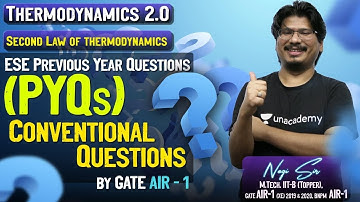 ESE PYQs, Conventional Questions | Thermodynamics 2.0 |  AIR-1 | Second Law of thermodynamics
