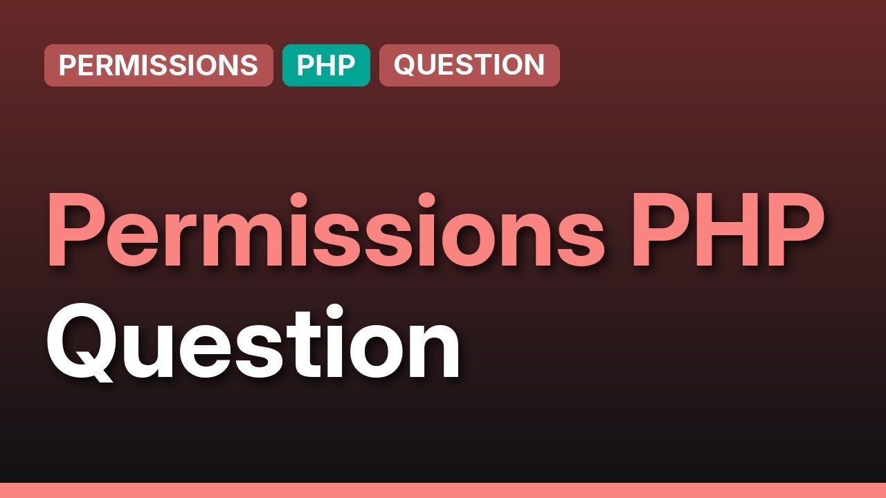 Php having access to the filesystem - getting Permission Denied - YouTube