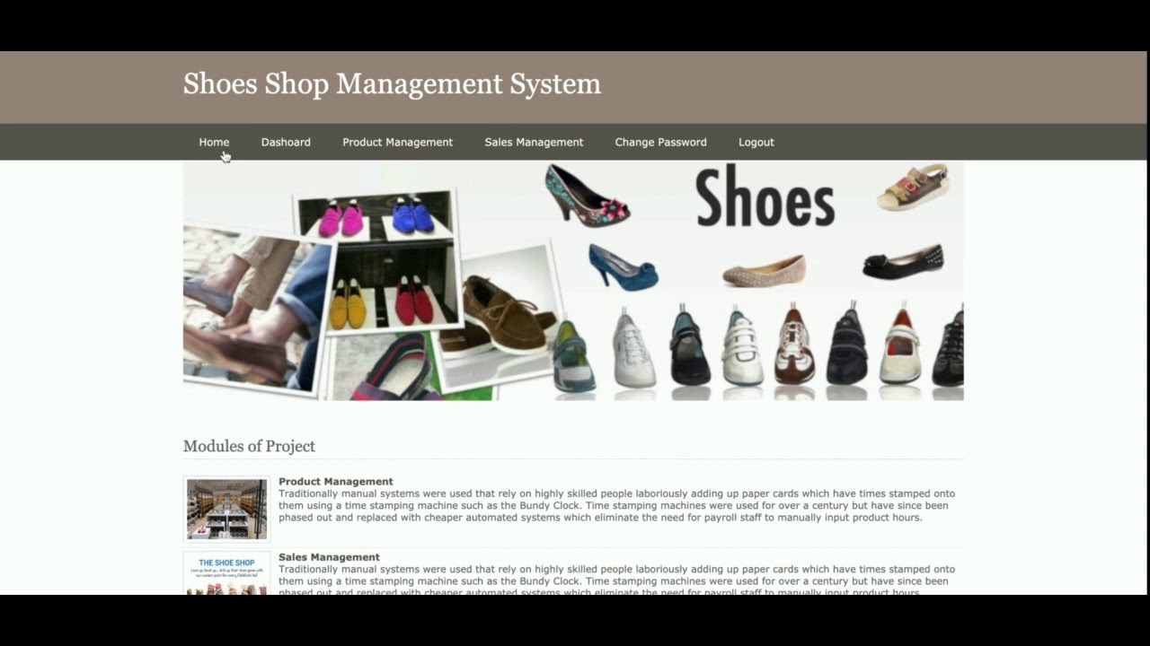 project report on footwear shop
