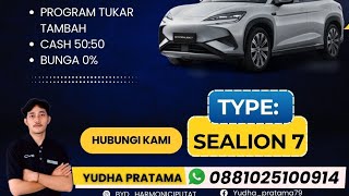 Desain premium. Tenaga instan. Emisi nol.BYD SEALION, standar baru SUV listrik.”