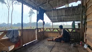 Di guyur hujan deras bantu bang pedi buka lahan baru